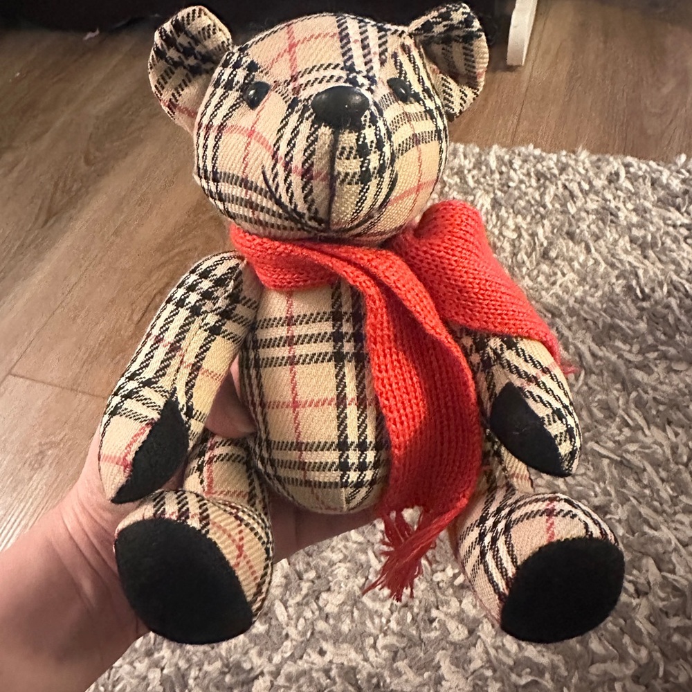 Burberry Plaid Bear with Red Accent - Picture 3 of 8